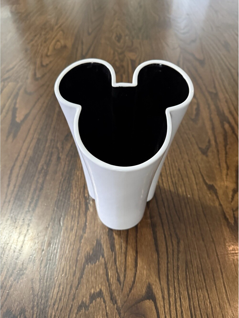 Disney Store Mickey Mouse Ceramic Utensil Holder Vase White Black 9.5” Decor